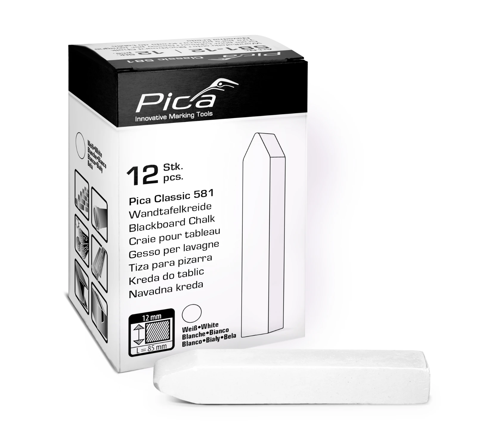 Pica Bordkrijt 581 wit (12 stuks)