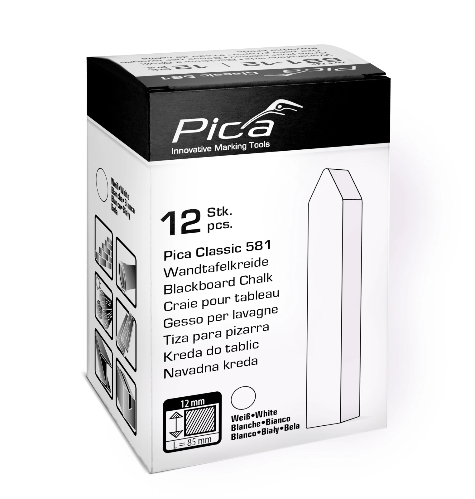 Pica Bordkrijt 581 wit (12 stuks)