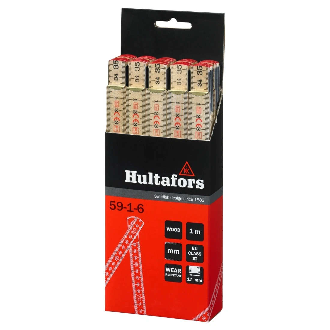 Hultafors Duimstok 59 1m - 6-delig