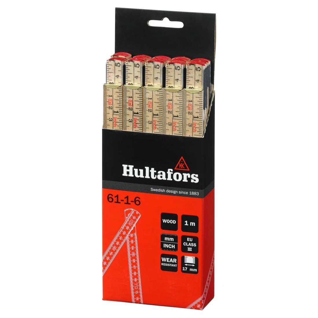 Hultafors Duimstok 61 1m - 6-delig