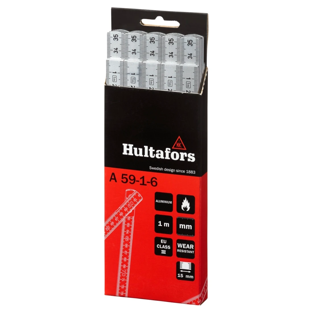 Hultafors Duimstok A 59 1m - 6-delig