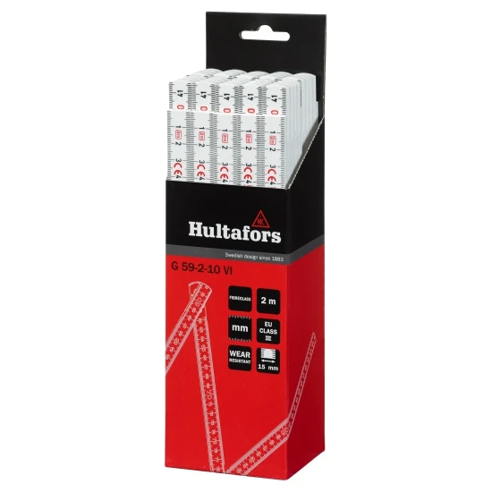 Hultafors Duimstok G 59 2m - 10-delig - wit
