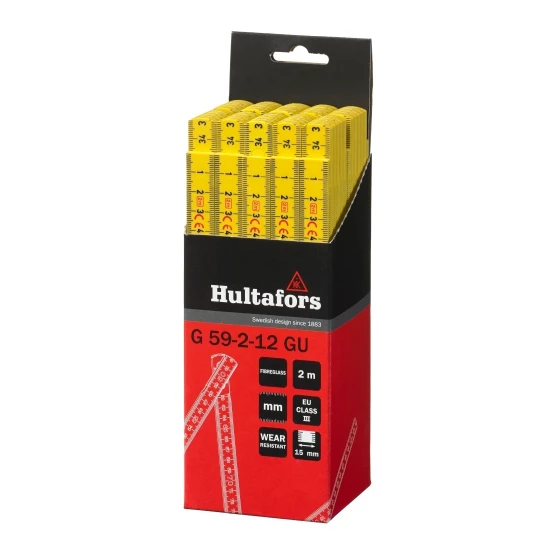 Hultafors Duimstok G 59 2m - 12-delig - geel