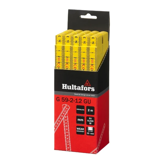Hultafors Duimstok G 59 2m - 12-delig - geel