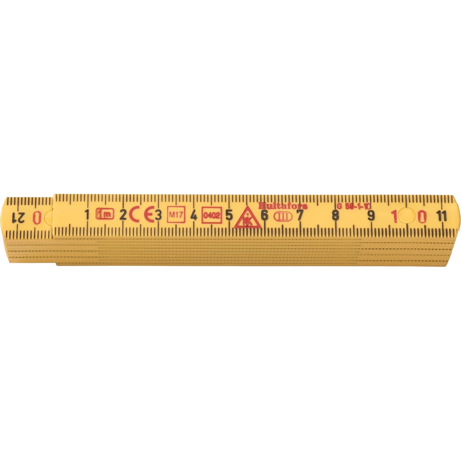 Hultafors Duimstok G 59 1m - 10-delig - geel
