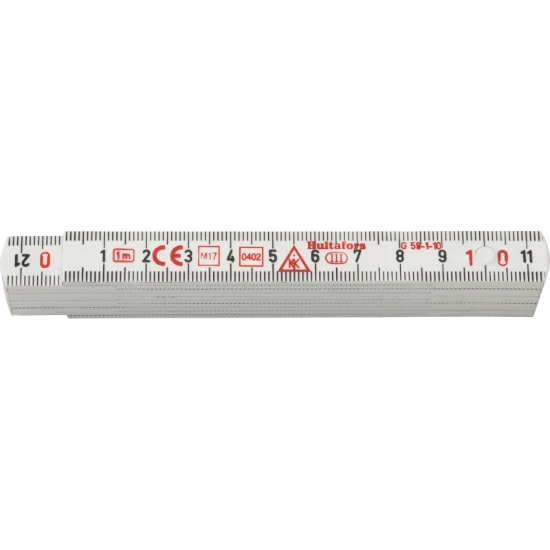 Hultafors Duimstok G 59 1m - 10-delig - wit