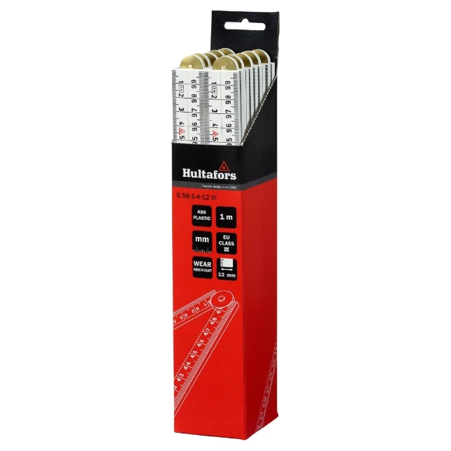 Hultafors Duimstok G 59 1m - 4-delig - wit