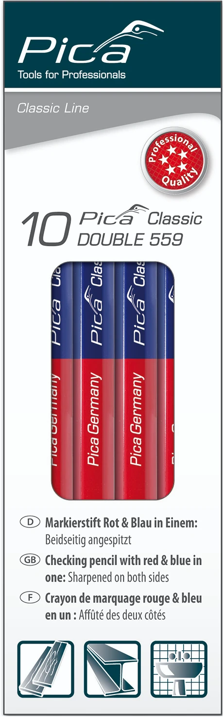 repetitie procedure Harde wind Pica 559 Dubbel potlood rood/blauw 17,5cm (PI559-10), Pica | Gereedschap -  VanSpijk.nl
