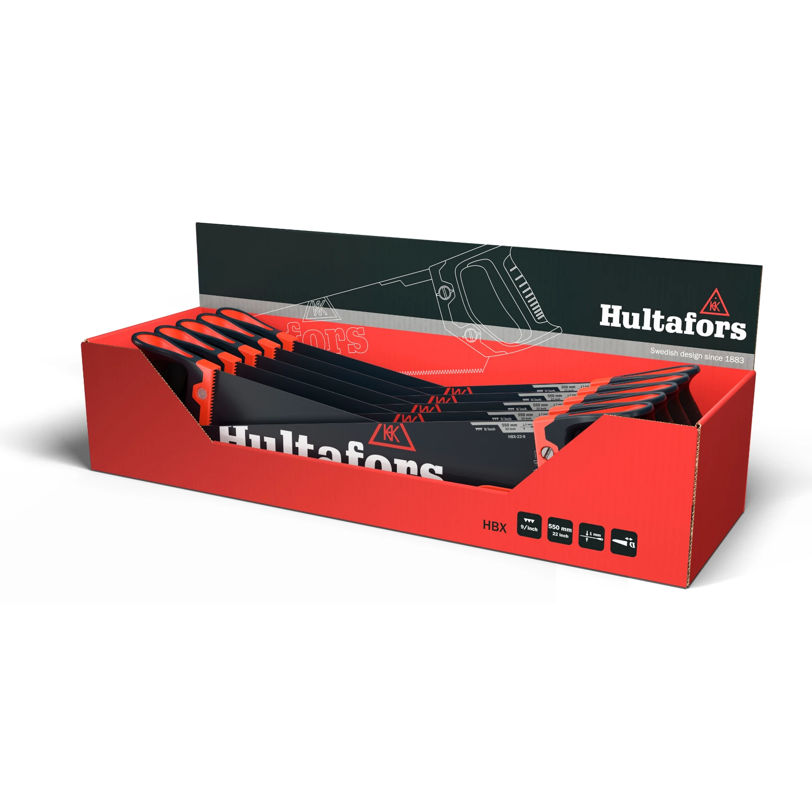 Hultafors Handzaag HBX 9 TPI 10 stuks (display)