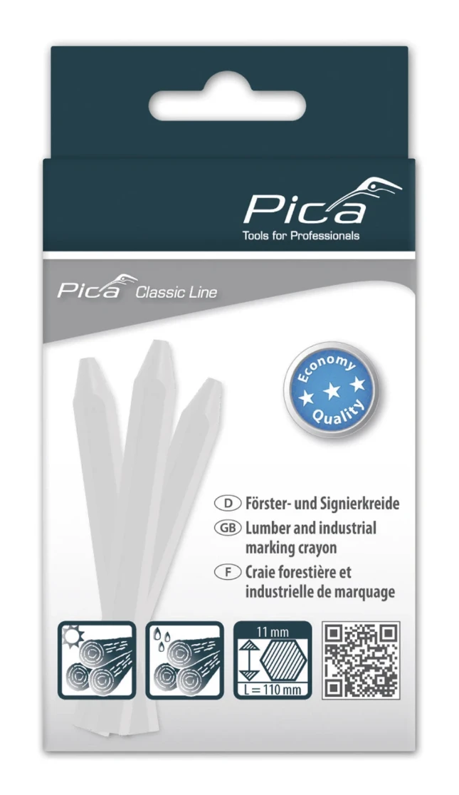 Pica Classic 591/52 Markeerkrijt ECO wit - 12 krijtjes