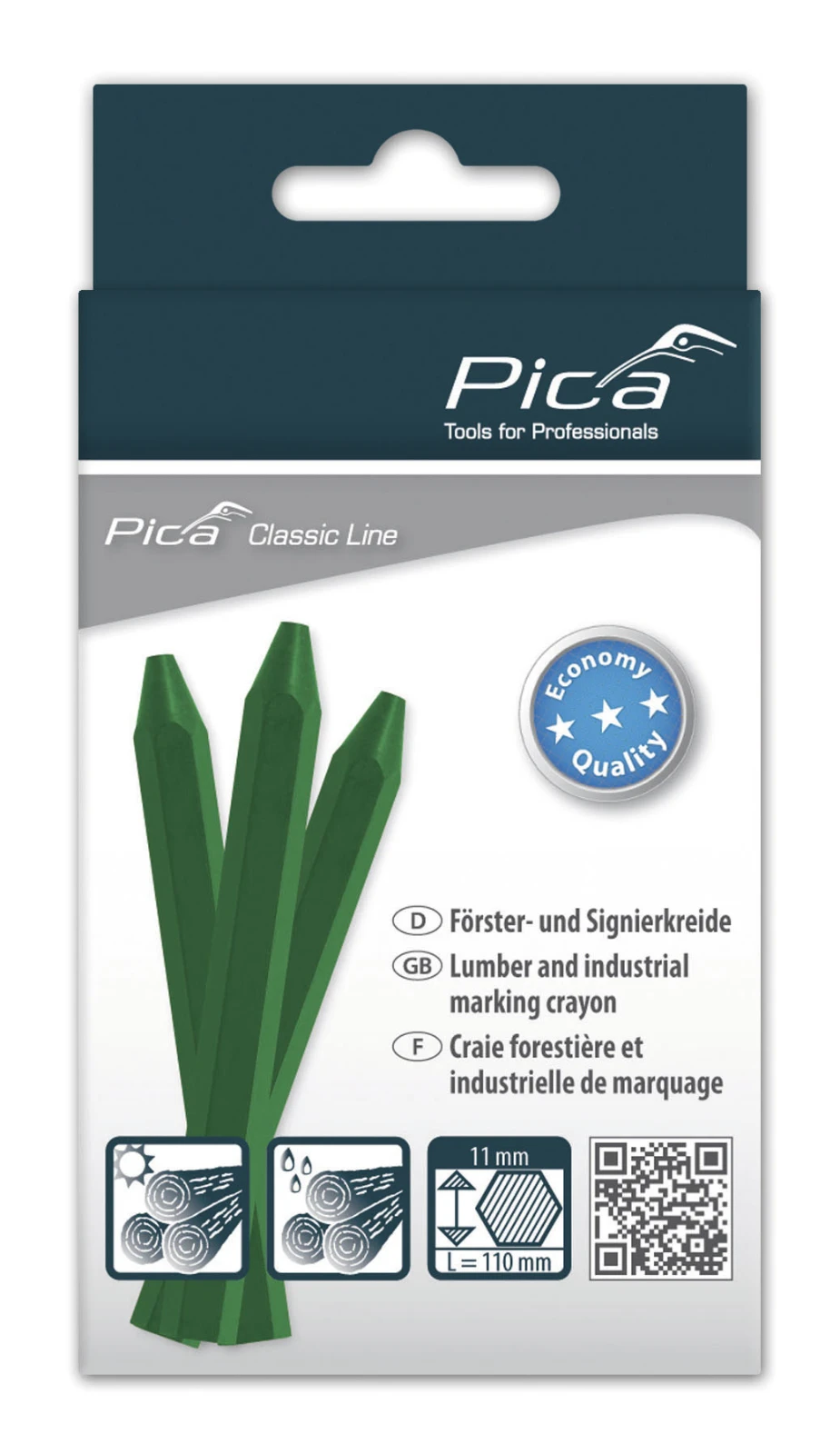 Pica Classic 591/36 Markeerkrijt ECO groen - 12 krijtjes