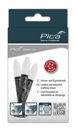 Pica Classic 590/52 Markeerkrijt PRO wit - 12 krijtjes