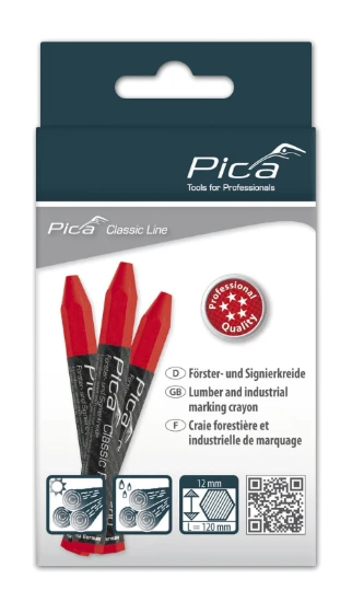 Pica Classic 590/40 Markeerkrijt PRO rood - 12 krijtjes