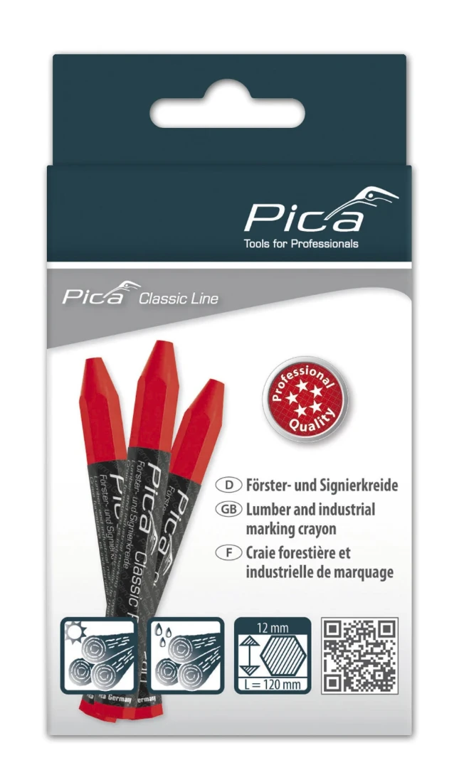 Pica Classic 590/40 Markeerkrijt PRO rood - 12 krijtjes