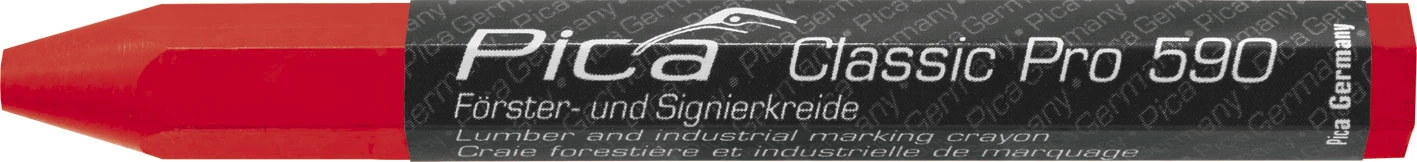 Pica Classic 590/40 Markeerkrijt PRO rood - 12 krijtjes