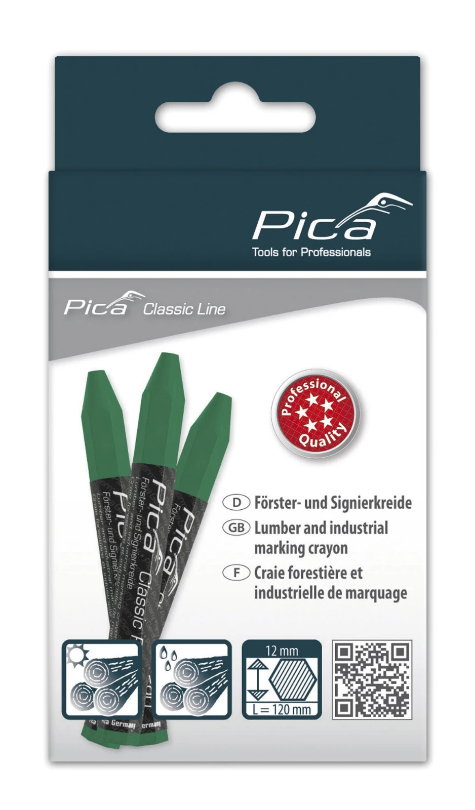 Pica Classic 590/36 Markeerkrijt PRO groen - 12 krijtjes
