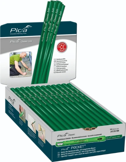Pica Classic 541/30 Steenhouwerspotlood 10H 30 cm - 100 stuks (display)