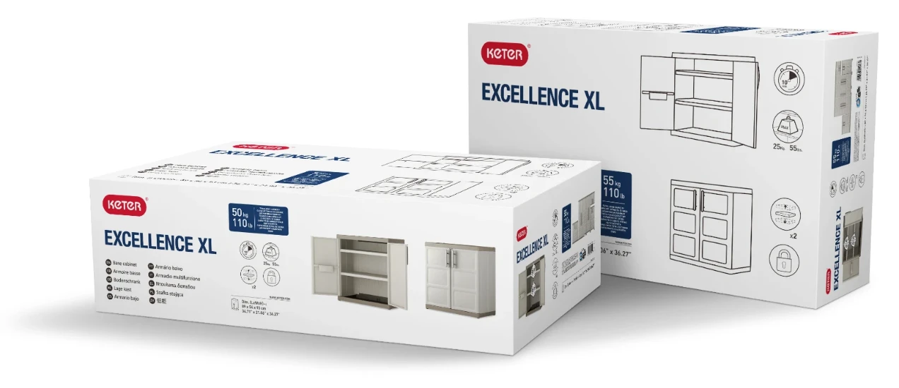 Keter Excellence XL Opbergkast laag - 2 planken