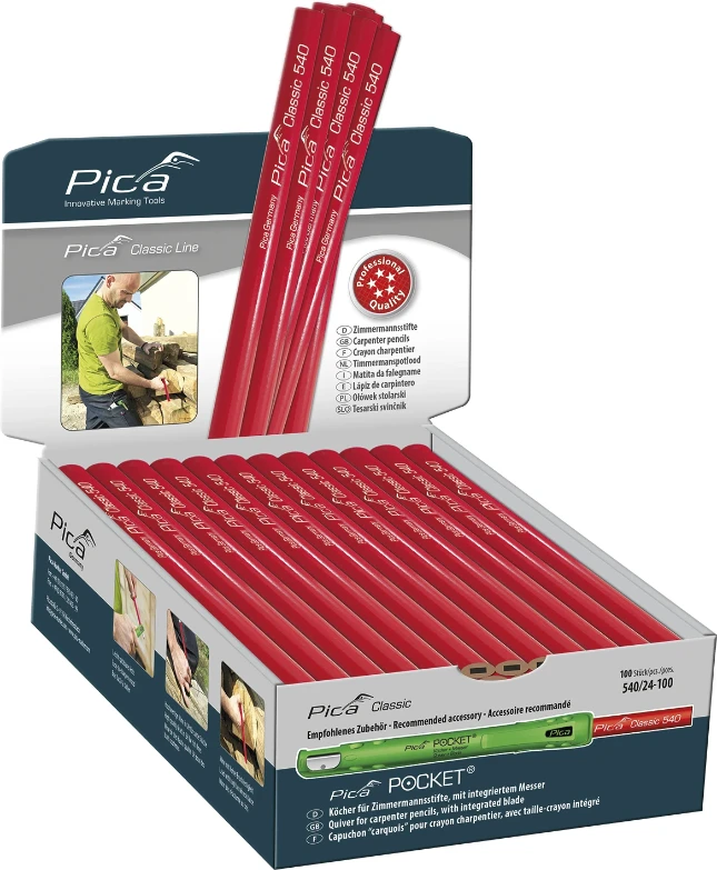 Pica Classic 540/24 Timmermanspotlood 2H 24 cm (10 stuks)