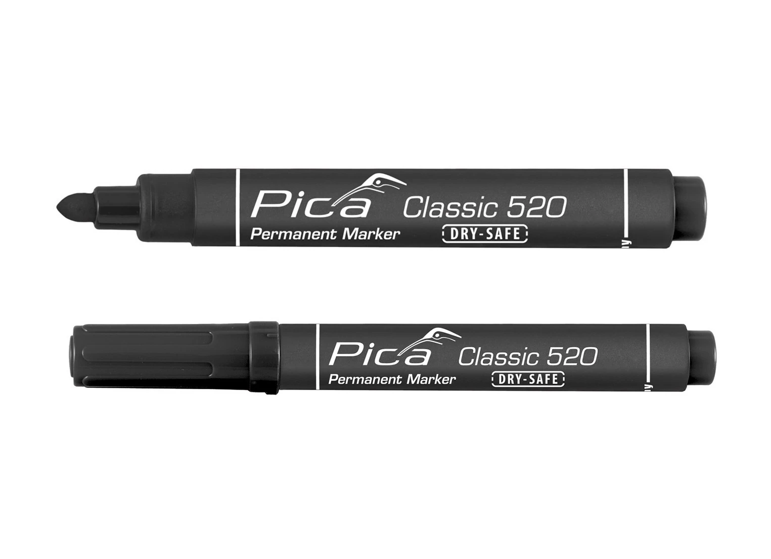 Pica Classic 521/46 Permanent Marker zwart - beitelpunt (10 stuks)