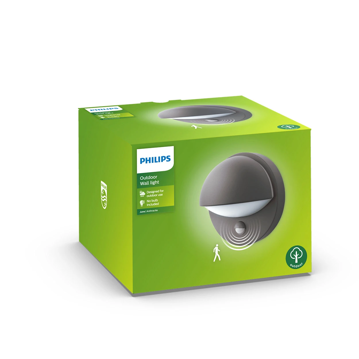 Philips Buitenwandlamp June antraciet - met sensor