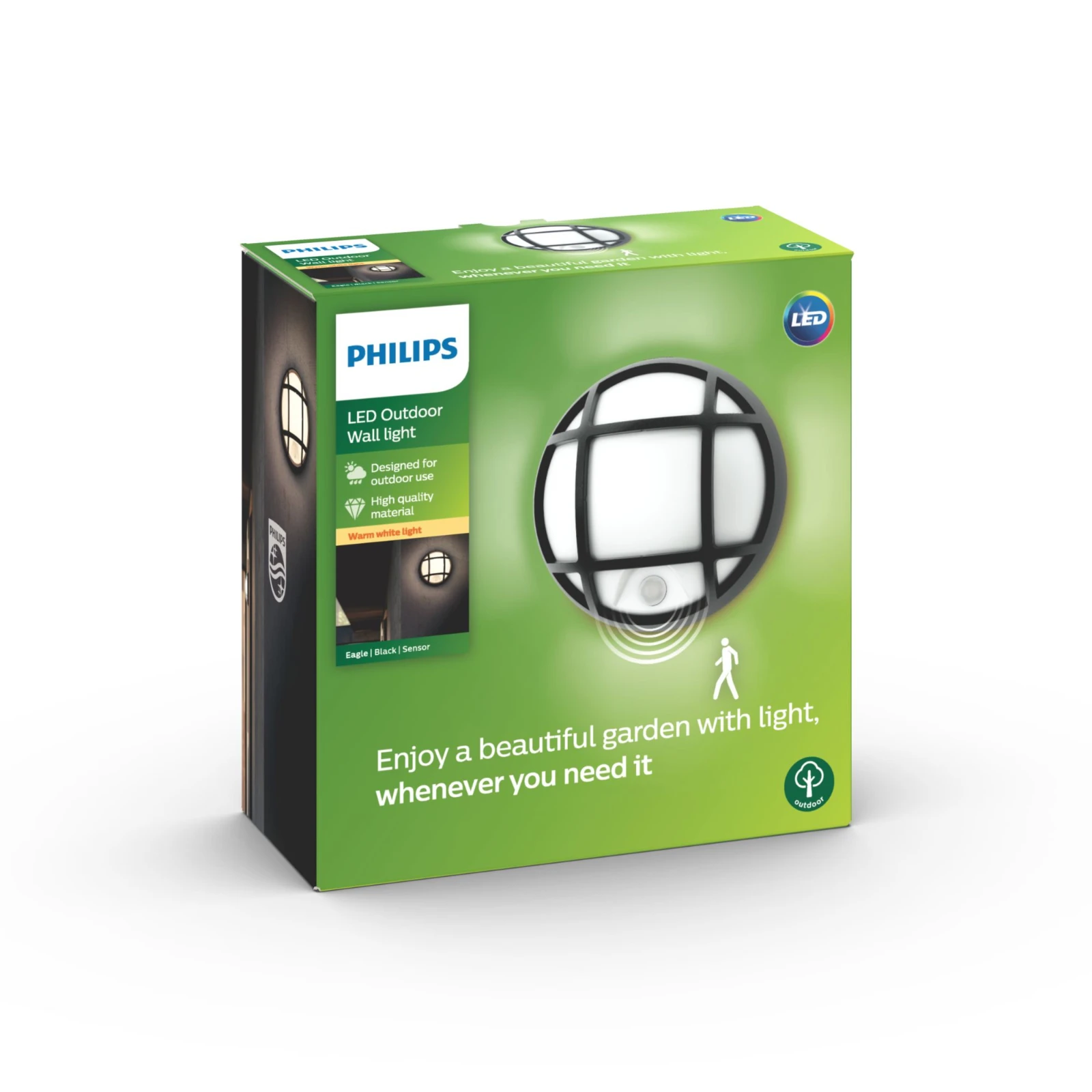Philips Buitenwandlamp Eagle 3.5W zwart - met sensor