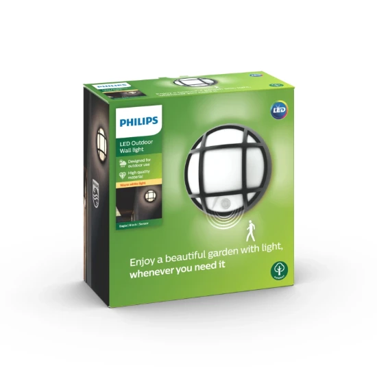 Philips Buitenwandlamp Eagle 3.5W zwart - met sensor