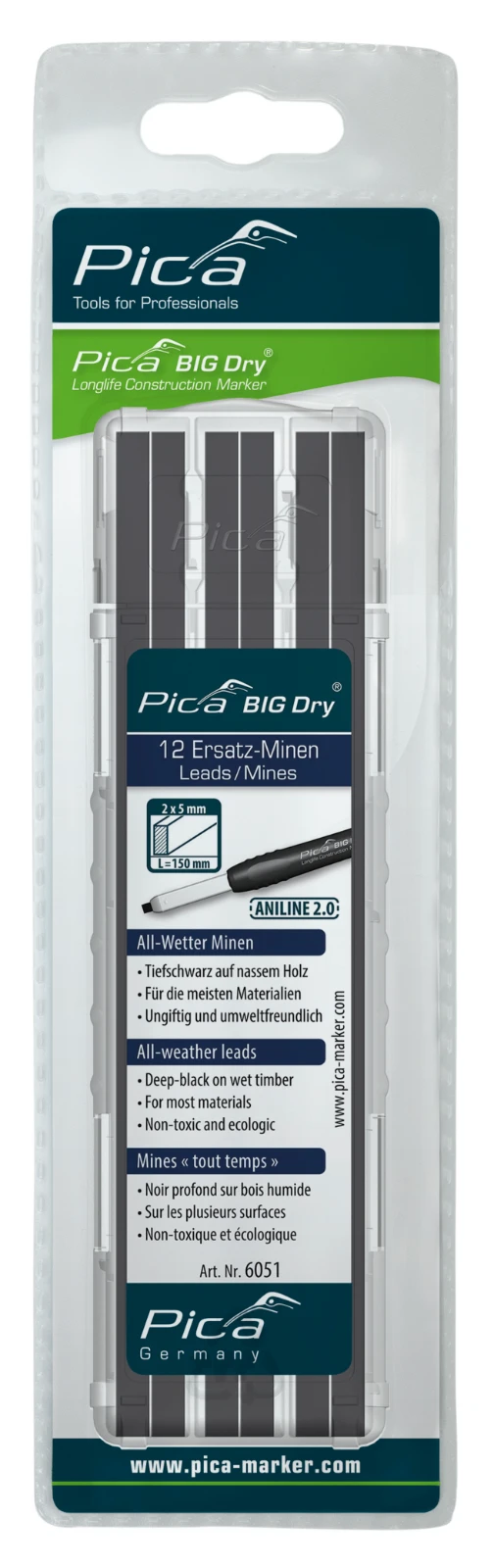 Pica BIG Dry 6051 Navulling grafiet/zwart (blister)