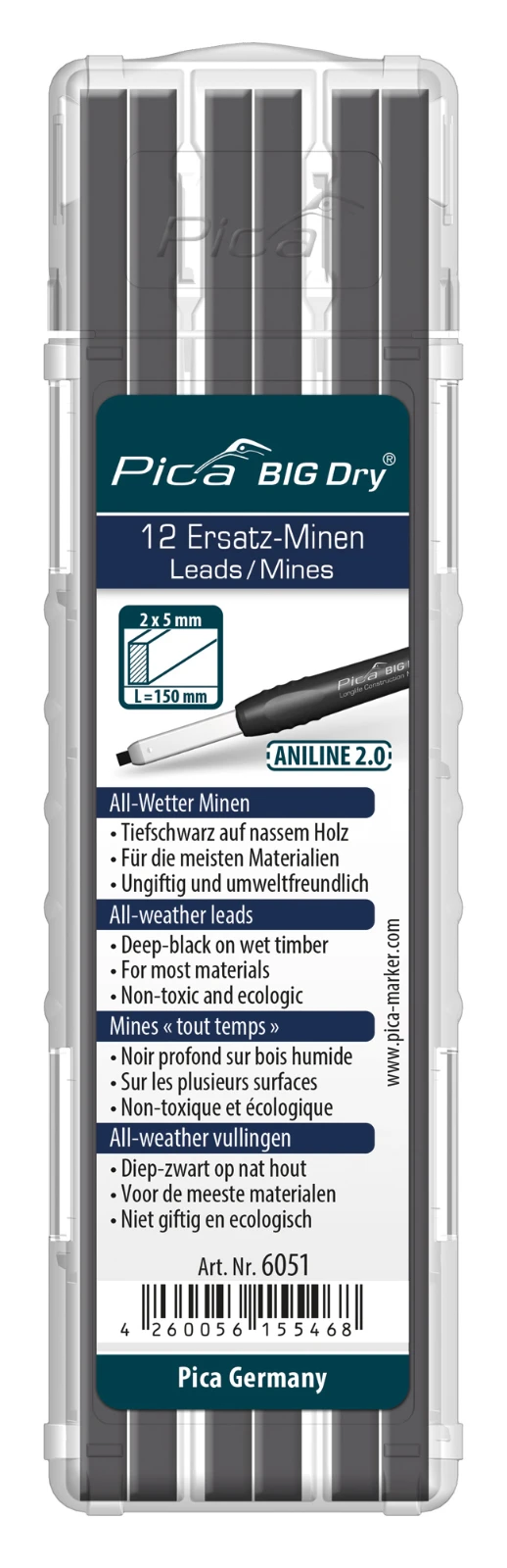Pica BIG Dry 6051 Navulling grafiet/zwart