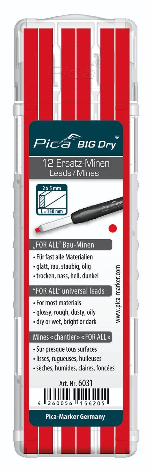 Pica BIG Dry 6031 Navulling rood