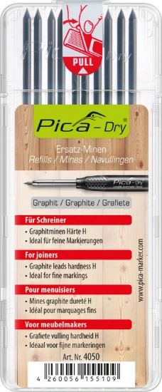 Pica Dry 4050 Navulling grafiet voor Timmerman - 10 staafjes