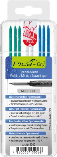 Pica Dry 4040 Navulling multikleur - 8 staafjes (blister)