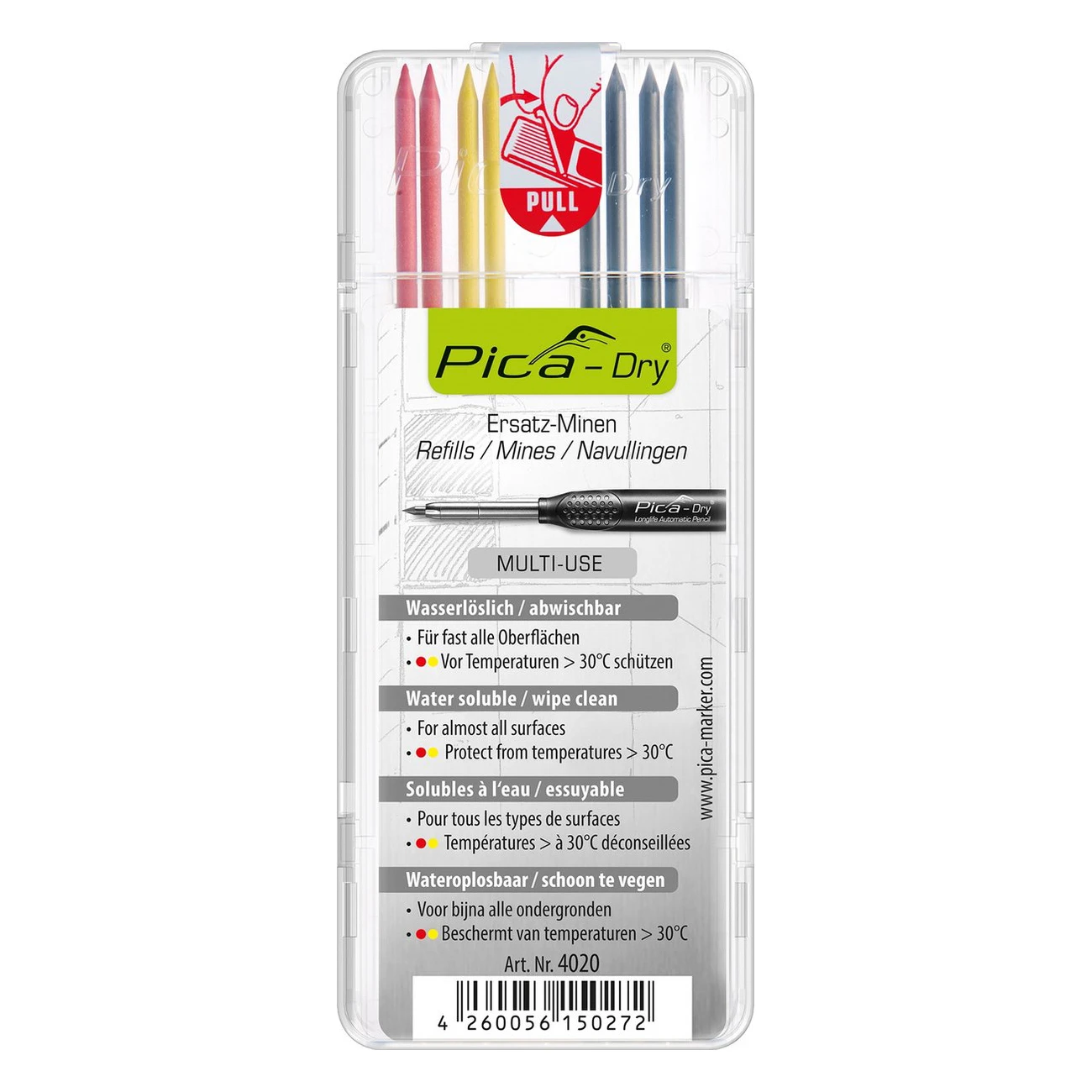 Pica Dry 4020 Navulling multikleur - 8 staafjes