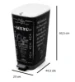 Kis Chic Bin Coffee Menu Pedaalemmer - 50L - zwart/wit