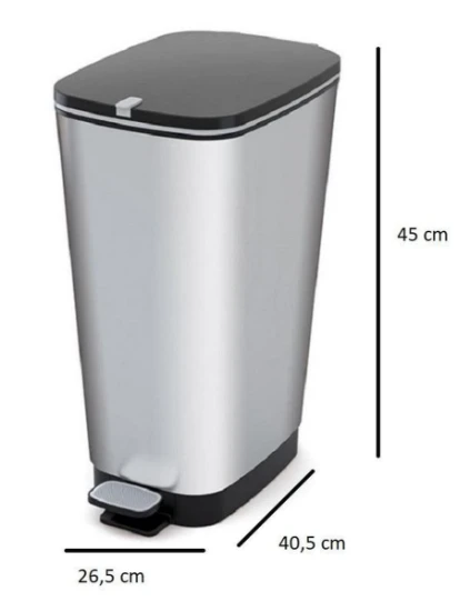 Kis Chic Bin Pedaalemmer - 30L - zilver