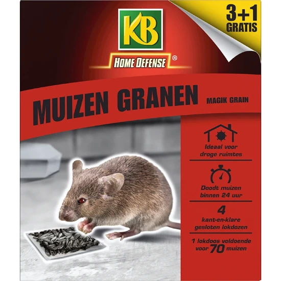 Home Defense Muizenlokdoos Magik Grain - 4 stuks