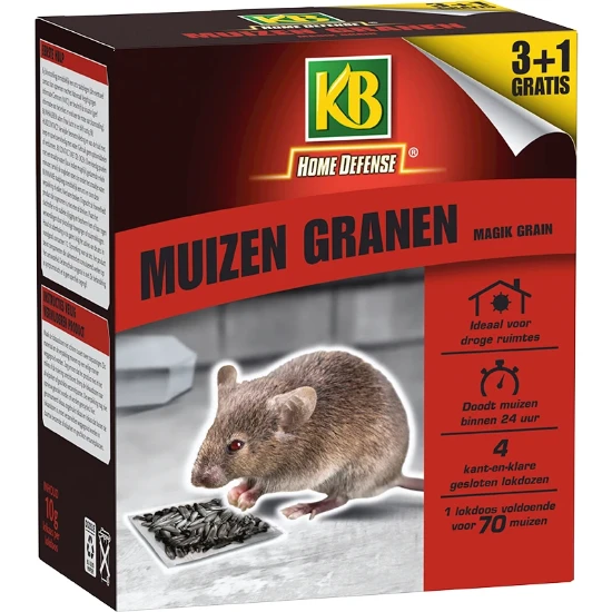 Home Defense Muizenlokdoos Magik Grain - 4 stuks