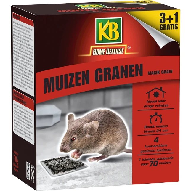 Home Defense Muizenlokdoos Magik Grain - 4 stuks