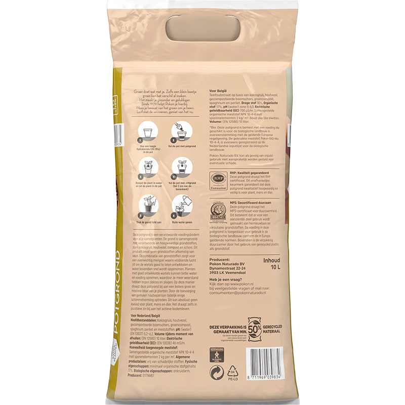 Pokon Bio Turfvrije Kamerplanten Potgrond 10L