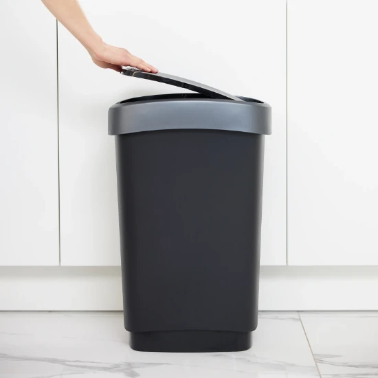 Rotho Twist Afvalbak - 50L - zwart/grijs