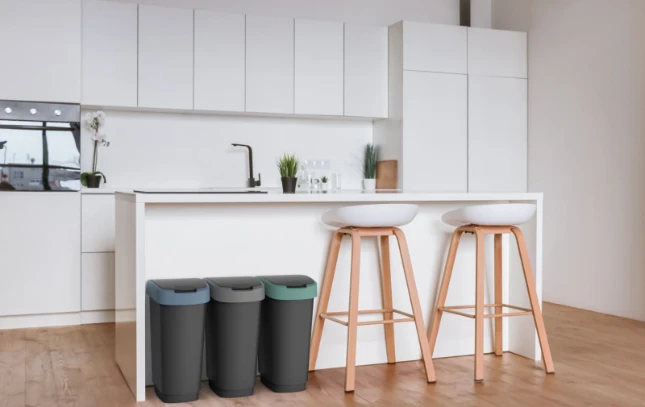 Rotho Twist Afvalbak - 50L - zwart/grijs
