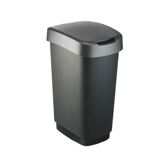 Rotho Twist Afvalbak - 50L - zwart/grijs