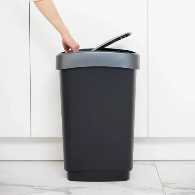Rotho Twist Afvalbak - 50L - zwart/grijs