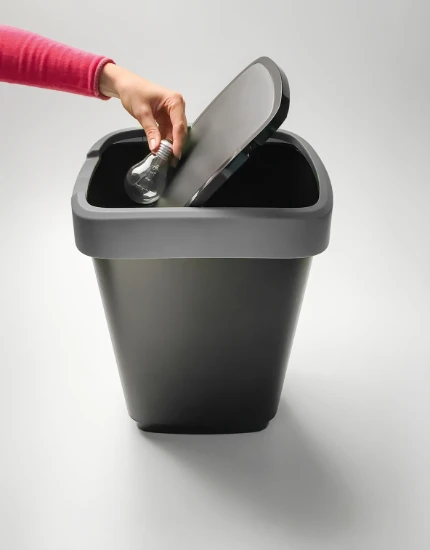 Rotho Twist Afvalbak - 25L - zwart/grijs