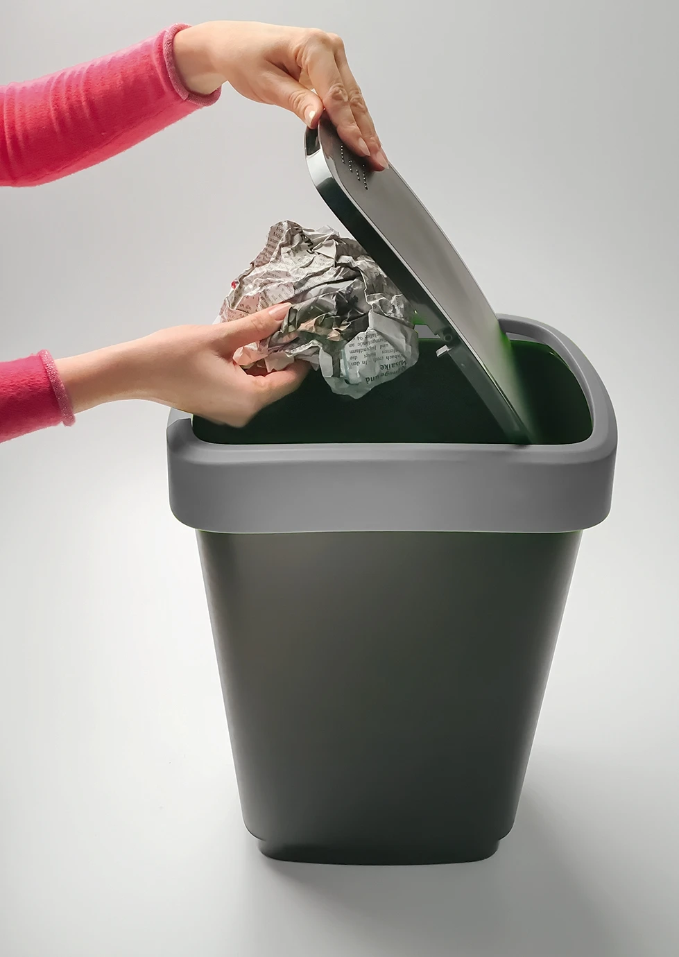 Rotho Twist Afvalbak - 25L - zwart/grijs