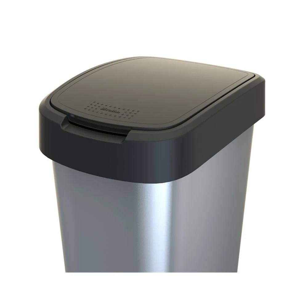 Rotho Twist Afvalbak - 50L - zilver