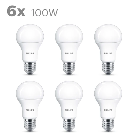 Philips LED Lamp Classic 100W A60 E27 WW 230V FR ND 6CT/4 (6 stuks)