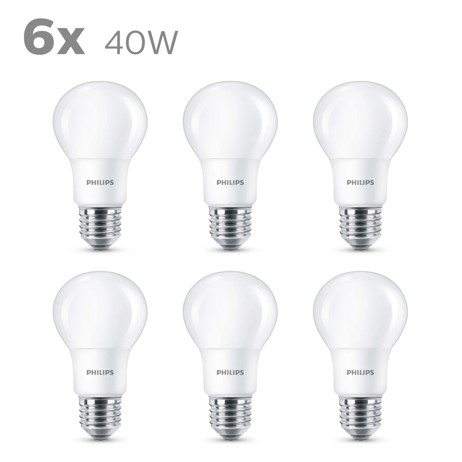 Philips LED Lamp 40W E27 A60 WW 230V FR ND 6CT/4 (6 stuks)