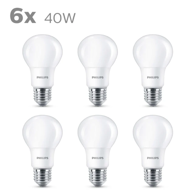 Philips LED Lamp 40W E27 A60 WW 230V FR ND 6CT/4 (6 stuks)