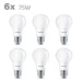 Philips LED Lamp Classic 75W A60 E27 WW 230V FR ND 6CT/4 (6 stuks)